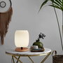 Opviq Lámpara de sobremesa de madera color crema